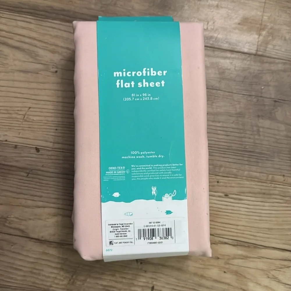 Pillowfort Microfiber Full Just Peachy Flat Sheet